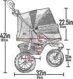 No-Zip NV Pet Stroller for Cats/Dogs, Zipperless Entry, Easy One-Hand Fold, Gel-Filled Tires, Plush Pad + Weather Cover Included, 3 colors - Image 10