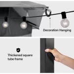 LAUSAINT HOME Outdoor Patio Gazebo 10'x13' with Expansion Bolts - Image 7